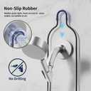 Shower Caddy Hanging with Door Hook - Split Design for Handheld Showerheads, Rustproof Over The Showerheads Bathroom Organizer with Hooks Soap and Toothbrush Holder, Bathroom Accessories Black
