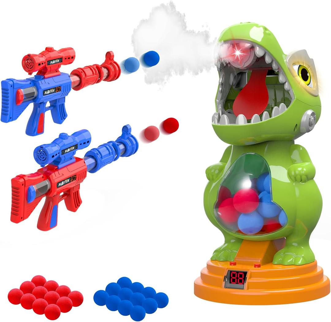 AuroTops Movable Dinosaur Shooting Toys for Kids Ages 5-8, for 6-8 Year Old Boys Girls Dinosaur Toys with Mist Spray,Roar & Light,Shooting Games for Kids Birthday Gifts Outdoor Indoor