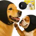 Dog Ear wrap Calming Hoodie Ear Wraps, Comfortable Quiet Ears Cover Muffs Plug Waterproof & Adjustable Dog Head Wrap Bonnet for Noise Protection Firework Grooming Bathing Anxiety Thunderstorms (Large-(Head Circle:18"-24"))