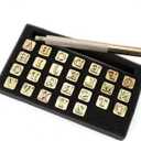 Yoption 27 Pieces Leathercarft Stamping Tool Set, 26 Letters Alphabet Stamps Steel Punch Tool 6mm+1 Stamping Handle for Leather Craft