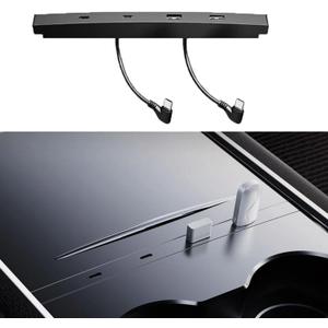 USB Hub for Tesla Model Y Model 3 2021-2023 Center Console, Silver USB Hub for Tesla Model Y Support USB& Type C Fast Charging