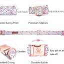 Elegant little tail Easter Dog Collar, Bunny Eggs Print Dog Collar Pet Collar Pink Collar Girl or Boy Dog Collar Puppy Pet Gift Adjustable Dog Collar for Large Dogs