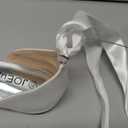 JOEupin Women Pointed Toe Pearl Wedding Flats Satin Flat Bridal Shoes for Bride Prom Evening Bridal Party Dress Flats 42