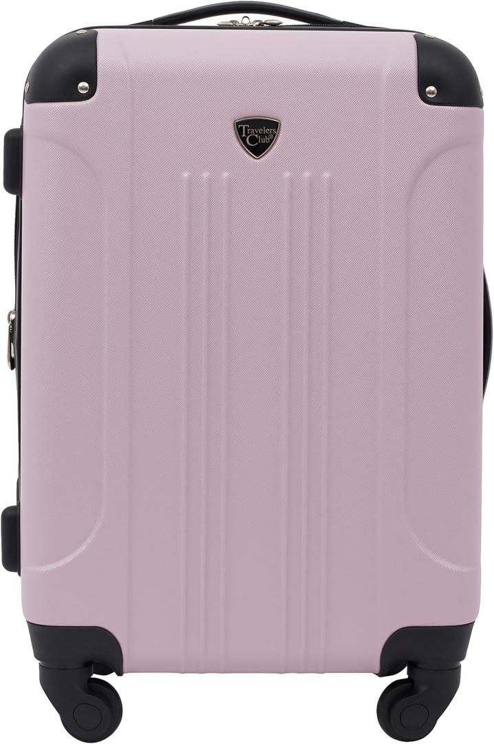 Travelers Club Chicago Hardside Expandable Spinner Luggage, Lilac, 22" Carry-On