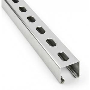 1-5/8" Strut Channel Trolley Track, 4.8 ft (57.5 in), 12 Gauge Metal Steel, Galvanized- High Zinc Coating with Spangle, Heavy-Duty U Channel with Short Slotted Back, Sturdy & Durable, 1 Pack