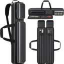 Pool Cue Case Soft 2x2, Pool Stick Bag with Multi-pocket for 2 Butts and 2 Shafts, Billiard Stick Carrying Case with Shoulder Straps & Handle for Pool Cue & Accessories