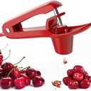 Cherry Pitter - Ordekcity Stainless Steel Cherries Corer Pitter Tool with Hand-held Push Design, Save Time & Space for Making Cherry Jam with Lock Design (Red)