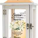 Memorial Gift for Loss of Sister Memorial Lantern Sympathy, Remembrance,Bereavement Gifts for Loss of Sister with LED Candle