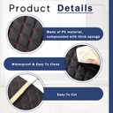 SmoothNovelty 1.1 Yards Diamond Quilted Vinyl Headliner Material 55 in Wide Faux Leather with Foam Backed 2" x 3" Diamonds Pattern Fabric for Car Furniture Upholstery(Black, Red Thread)