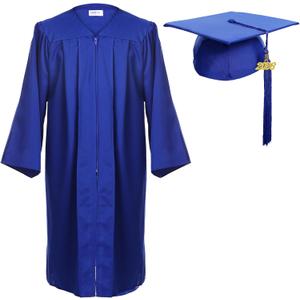 Newrara Graduation Gown Cap Tassel Set (Large 51(5'6"-5'8"), Blue)