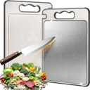 Titanium Cutting Board, Double Sided Chopping Board for Kitchen, Non Toxic Non Slip Cutting Board, Juice Groove, Food-Grade, Titanium and Wheat Straw PP, Dishwasher Safe, Easy to Clean