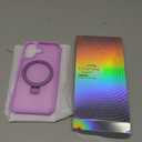 Magnetic Compatible with iPhone 17 Case with Stand [Military Grade Drop Tested][Compatible with Magnet] Ring Translucent Slim Hard Back Soft Edge, Purple