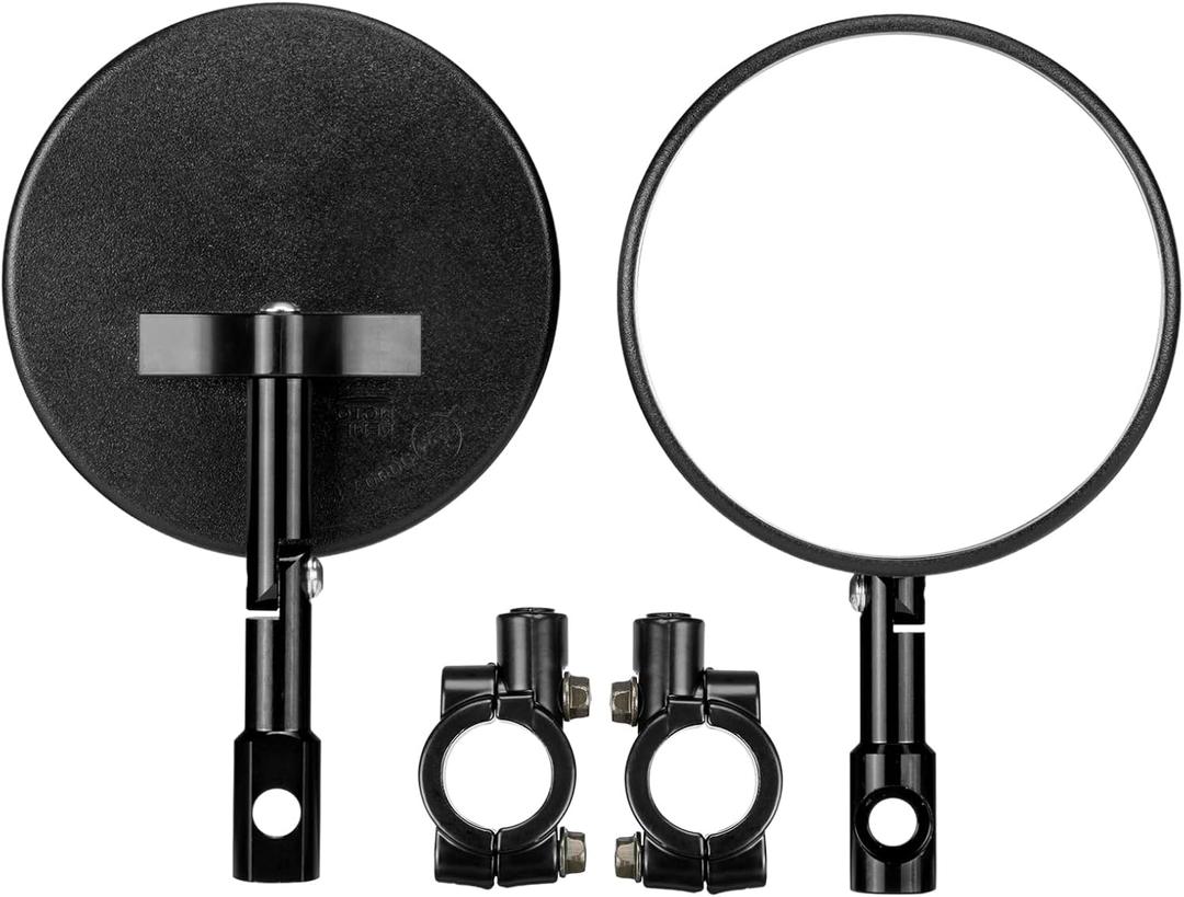 KEMIMOTO Premium Billet Aluminum Motorcycle Mirrors, 7/8'' Handlebar Mount, Compatible with E-Bikes, Scooters, ATVs, and UTVs