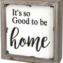 8" X 8" Wooden Home Sign Wall Decor Rustic Embossed Retro Metal and Wood Framed Sign Modern Farmhouse Wall Hanging Art Family Sign Home Dcor, Its so Good to be home