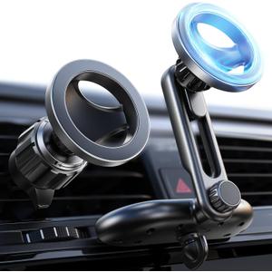 LISEN for MagSafe CD Phone Holder for Car Mount [Angle Adjustable] Magnetic Phone Holder for iPhone Magsafe Car Mount CD Slot Hands Free CD Player Phone Mount for iPhone 15 Pro Max Plus Galaxy Kits