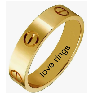 Love Ring For Women Men Girls Boys Titanium Steel 18K Gold Jewelry Unisex Adult Wedding Birthday Present Anniversary Best Gifts