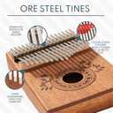 Kalimba 17 Key Thumb Piano, Portable Mahogany Mbira Finger Piano with Instruction, Carrying Bag, Tune Hammer, Holiday Gift for Kids, Light Brown - Musical Instruments for Kids