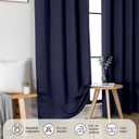 Gwine Navy Blue Blackout Curtains for Living Room 72 inches Long, Noise Reducing Room Darkening Window Treatment Curtains for Bedroom, Farmhouse Decor with Rod Pocket, Each 40" Wx72 L,2PCS