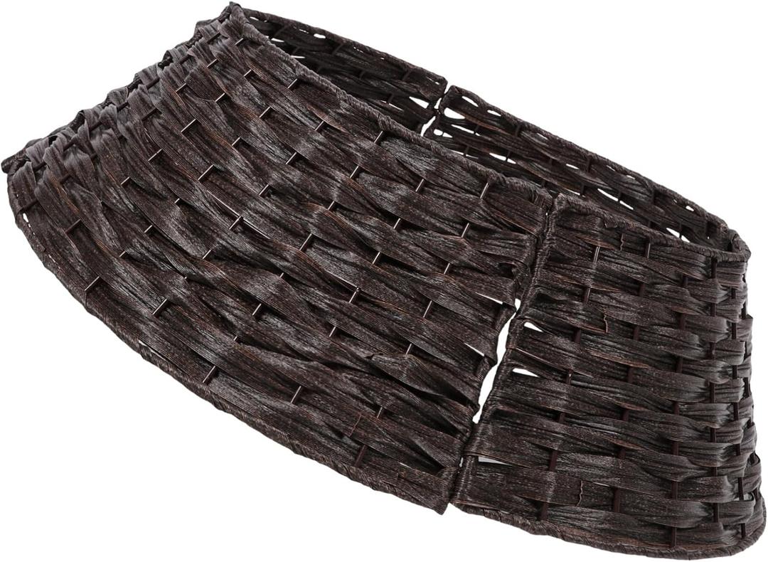 Artificial Rattan Christmas Tree Skirt Collar Vintage Style Tree Decoration Base Frame Design for Artificial Trees Cozy for Holiday Decor