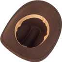 Vintage Western Cowboy Hat for Men Outback Cowgirl Hat M/L (Brown, M)