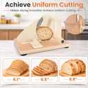 Manual Bread Slicer for Homemade Sourdough Bread, Adjustable Thickness Hand Crank Bread Cutter with Scale Lines, Suction Cup Base, Metal Guide & Sharp Stainless Steel Blade (Cream)