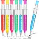 Estune 100 Pcs Syringe Retractable Nurse Pens Novelty Fun Multi Colors Medical Blood Ballpoint Pens Gifts for Nursing Student School Supplies Birthdays Doctor Pretend Party Favors (Trendy Style)