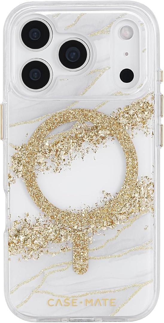 Case-Mate iPhone 17 Pro Case [Compatible with MagSafe] - Stylish Marble Phone Case with 12ft Drop Protection - Premium Magnetic Cover for iPhone 17 Pro - Karat Granite