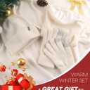 FURTALK Womens Winter Hat Scarf Gloves Set Knitted Thick Beanie Touchscreen Gloves Neck Warmer for Men Women (Beige)