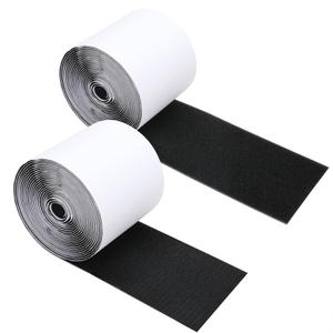 4.4 " X 10 Feet Heavy Duty Strips with Adhesive, Nylon Strips Tape Roll, Prevent Couch Cushions, Patio Cushions, Carpets, Mattresses Sliding, Picture Wall Hanging, No Punching Wall Mounting, Black