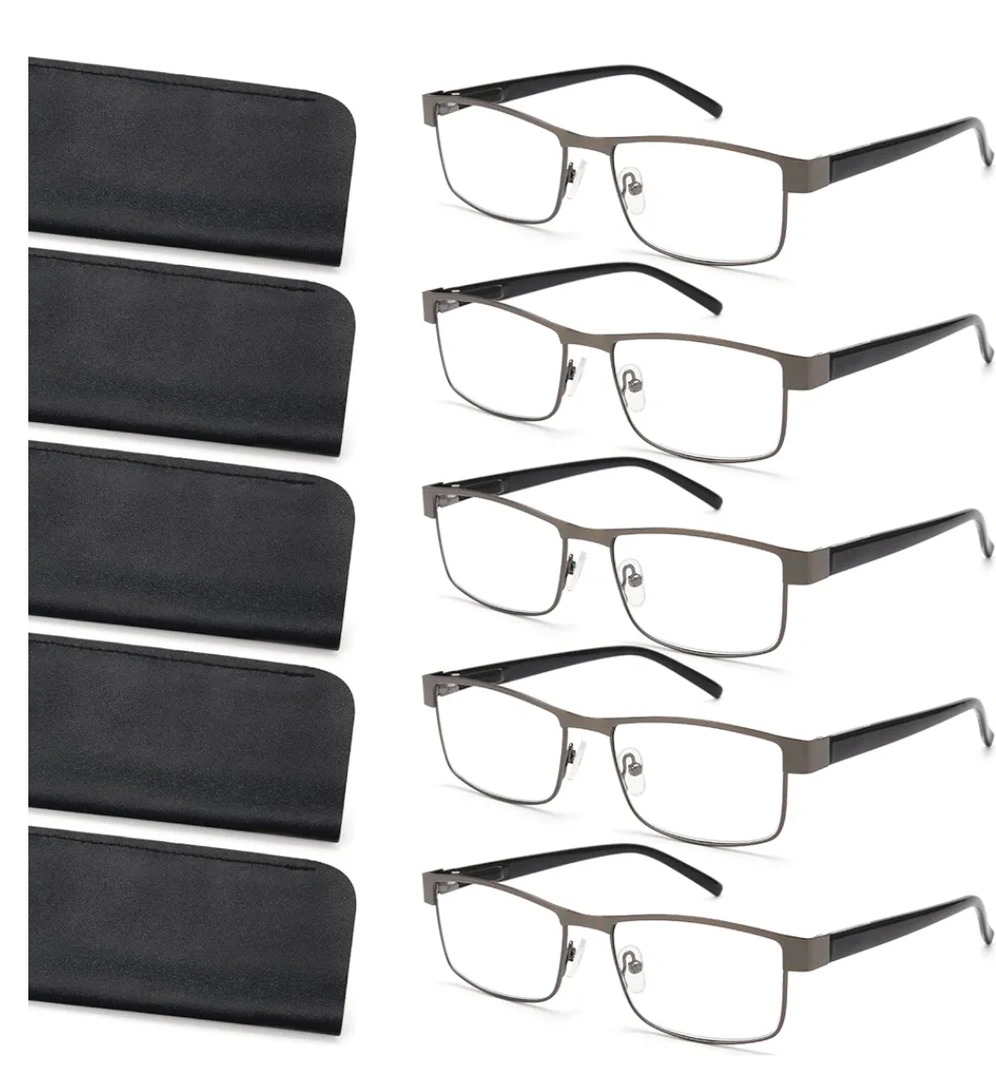 BLS BLUES Reading Glasses Men, Stylish Metal Eyeglasses, Blue Light Readers for Men, Computer Eye Glasses, Cheaters, +1.25 BLS BLUES Reading Glasses Men, Stylish Metal Eyeglasses, Blue Light Readers for Men, Computer Eye Glasses, Cheaters, +1.25