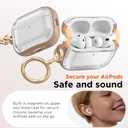 for Airpods Pro 3 Case Clear, Soft TPU Transparent Anti-Yellowing for Apple AirPods Pro 3rd Generation (2025) Case Cover for Men & Women with Keychain, Military-Grade Shockproof, Clear+Brown