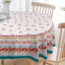 Oval Tablecloth 60x84 Inch, Pioneer Floral Design Rustic Tablecloth Classic French Country Printed Table Cover for Farmhouse Decoration, Suitable for Home, Kitchen, Indoor and Outdoor Dining Table