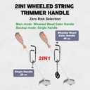 Weed Eater Handle, 2IN1 Arm Back Saver String Trimmer Weeding Handle Extension with Wheels, Universal Weedeater Grip Tool for Lawn Care, Edge Weeder Trimming Attachments