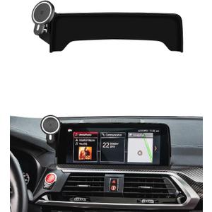 PZK Car Phone Holder for BMW X3 2018-2021/ BMW X4 2019-2021 Accessories 10.25/10.3-Inch Screen Fixed Clip Magnetic 15W Fast Wireless Charging Car Phone Mount with Sunglasses Storage Box 360 Rotation