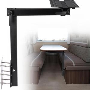 RV Table Base Mount - Removable 360 Rotation Desk Leg, Aluminum Alloy Adjustable Bracket for Caravan, Motorhome, Yacht (Black) RV Table Base Mount - Removable 360 Rotation Desk Leg, Aluminum Alloy Adjustable Bracket for Caravan, Motorhome, Yacht (Black)