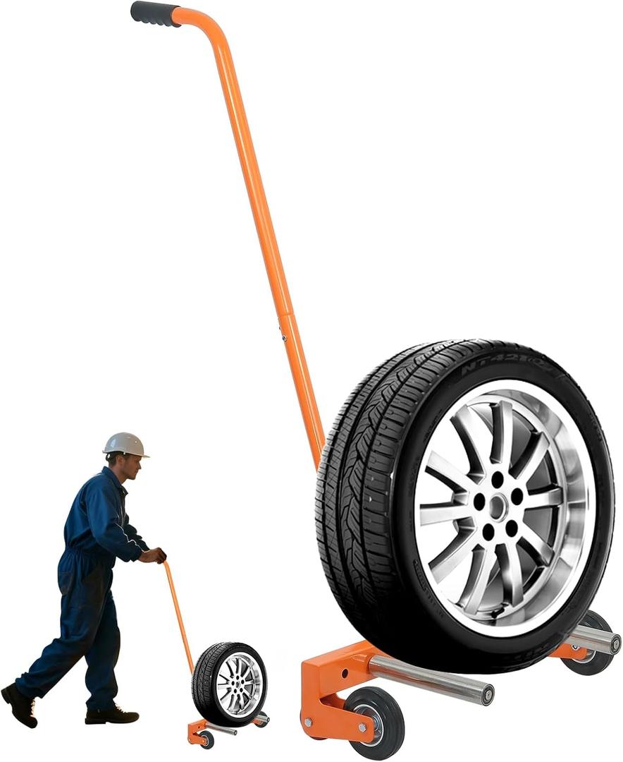Tire Wheel Dolly 2.0 Pro | 500 lbs Heavy-Duty Truck Tire Lifting Tool | 9-33inch Adjustable Tire Cart Dollies with Reinforced Rod & Upgraded Wheels