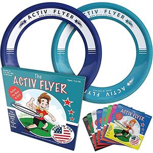 Activ Life Flying Rings for Kids, Fun Beach Toys, Gifts for Boys Girls Teens, Cool Family Outdoor Games, Play at Swimming Pool, Playground, Basket Fillers Birthday Presents, Navy/Teal