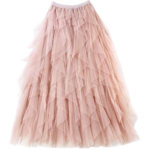 Femiserah Women's Long Rainbow A Line Tulle Tutu Skirts Tiered Skirt Petticoat
