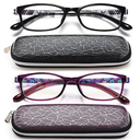 EYEURL Reading Glasses for Women-Blue Light Blocking For Women-2 Pack Computer Readers 2.25 Spring Hinge Anti UV Ray/Eye Strain/Glare Eyeglasses (Black+purple)