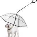 Enjoying Dog Umbrella for Small Dogs, Clear Dog Umbrella Leash, Rainproof Waterproof, Puppy Walking Umbrella with Adjustable Leash, Pet Outdoor Rain Gear (Gen-2)