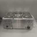 6 Pan Commercial Food Warmer Countertop with Lids, Electric Food Warmer Steam Table, 600W Professional Buffet Servers and Warmers Stainless Steel Buffet Bain Marie with 86-185F Temp Control