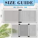Lounsweer 4 Pcs Expandable Window Screen Adjustable Sliding Window Screen Mesh with Aluminum Frame for Home House (25"-45" W X 18" H)