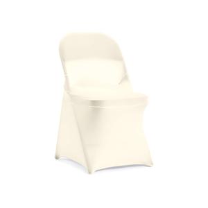 Peomeise Stretch Spandex Folding Chair Cover for Wedding Party Dining Banquet Event (Ivory)