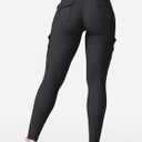 YEOREO CoreFlex Workout Cargo Leggings with Pockets for Women Hidden Scrunch Butt Lifting Leggings Gym Yoga Pants (Black, S)
