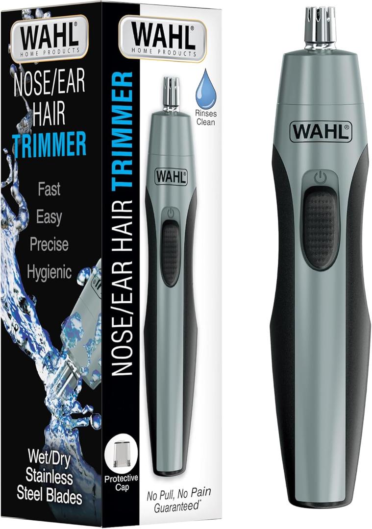 Wahl Clipper Battery Operated, Precision Ear and Nose Hair Trimmer for Men, Hygienic Nose Trimmer with Rinseable Blade for Easy Cleaning, Perfect for Travel  Model 3026462