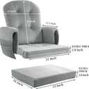 HOMBYS Glider Rocker Replacement Cushions 5 PCS with Storage Side Pocket, Velvet Fabric, Foam & Microfiber Filling, Non-Slip & Washable,Thickened & Supportive for Glider Rocking Chair-Light Grey, 22"W*21.2"L