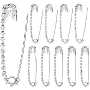 Rhinestone Safety Pins,Decorative Pins,Brooch Pins,Brooches and Pins for Women,Safety Pins for Clothes,Diamond Safety Pins,Large Safety Pins for Skirts Sweater Scarf Lapel Hat Shawl Accessories,10pcs