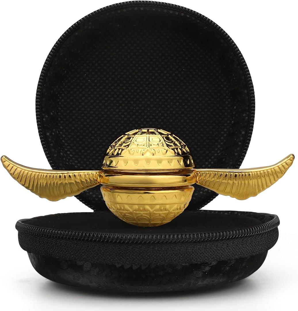 Gold Sphere Fidget Spinner Toy for Adults Kids, Magic Orb Hand Finger Spinners Toy, Cool Metal Fidget Toys EDC Fingertip Gyro, Desk Toy Fidgeting Novelty Gift for Boys Girls(Gold)