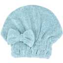 Microfiber Hair Drying Towels Head wrap with Bow-Knot Shower Cap Hair Turban hairWrap Bath Cap for Short or Curly Long & Wet Hair Gift for Women 2pack