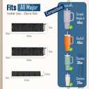 3 Pack Magnetic Stanley Cup Holder for Fridge | 6 Lids Organizer & 6 Tumbler Cups Storage | Wall Mount Rack for Water Bottle | Fits 30/40 oz for Kitchen Garage Gym Toolboxes & Metal Surface (Black)